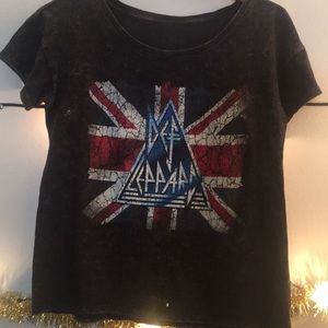 Def leppard vintage band tshirt london flag